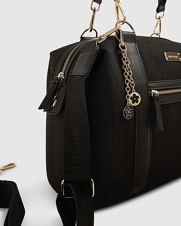 Black RR Jacquard Holdall Bag