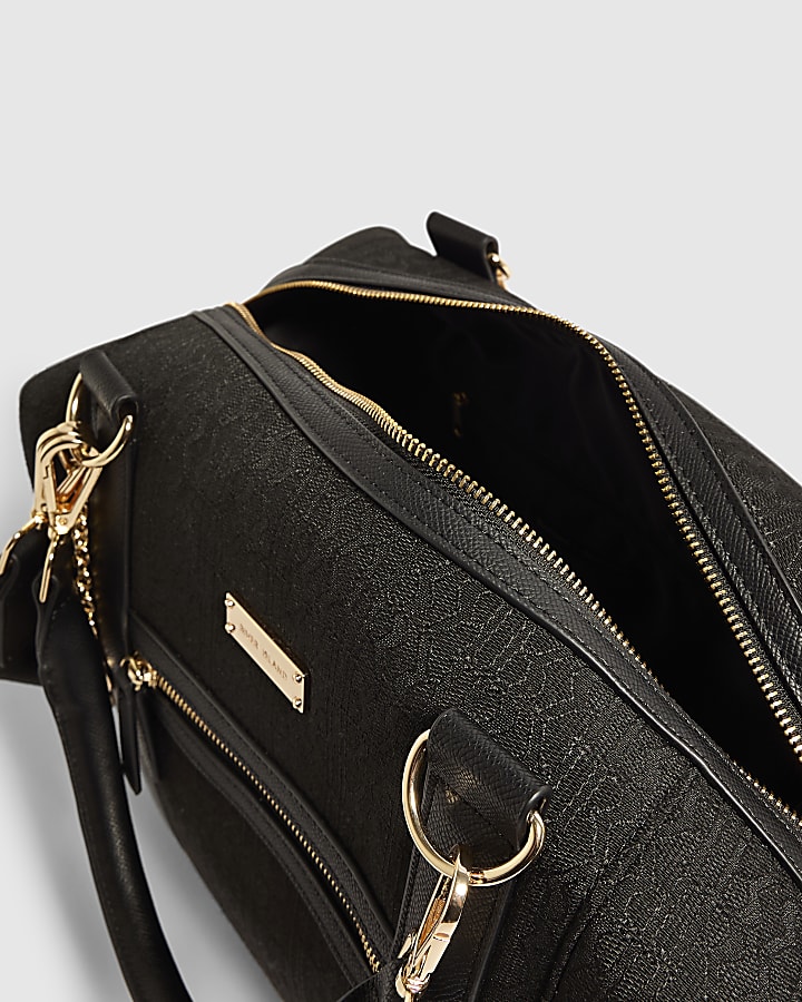 Black RR Jacquard Holdall Bag