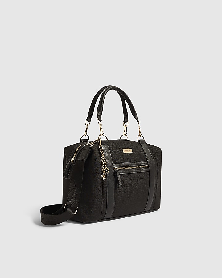 Black RR Jacquard Holdall Bag