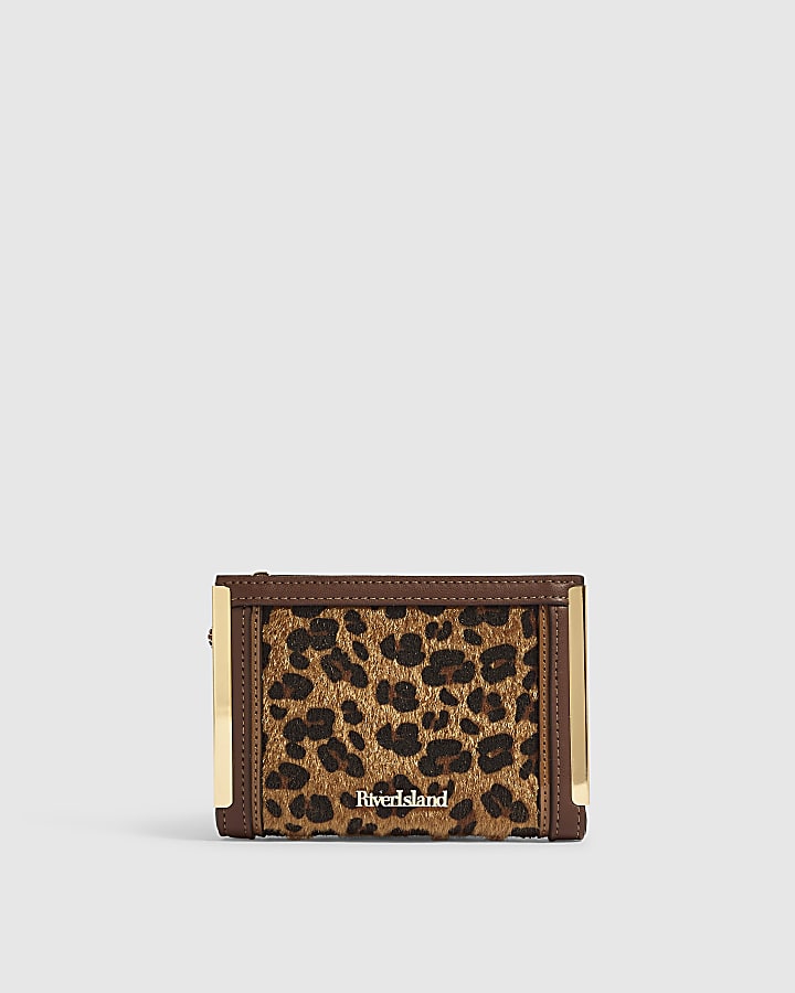 Brown Hair On Faux Leather Foldout Purse