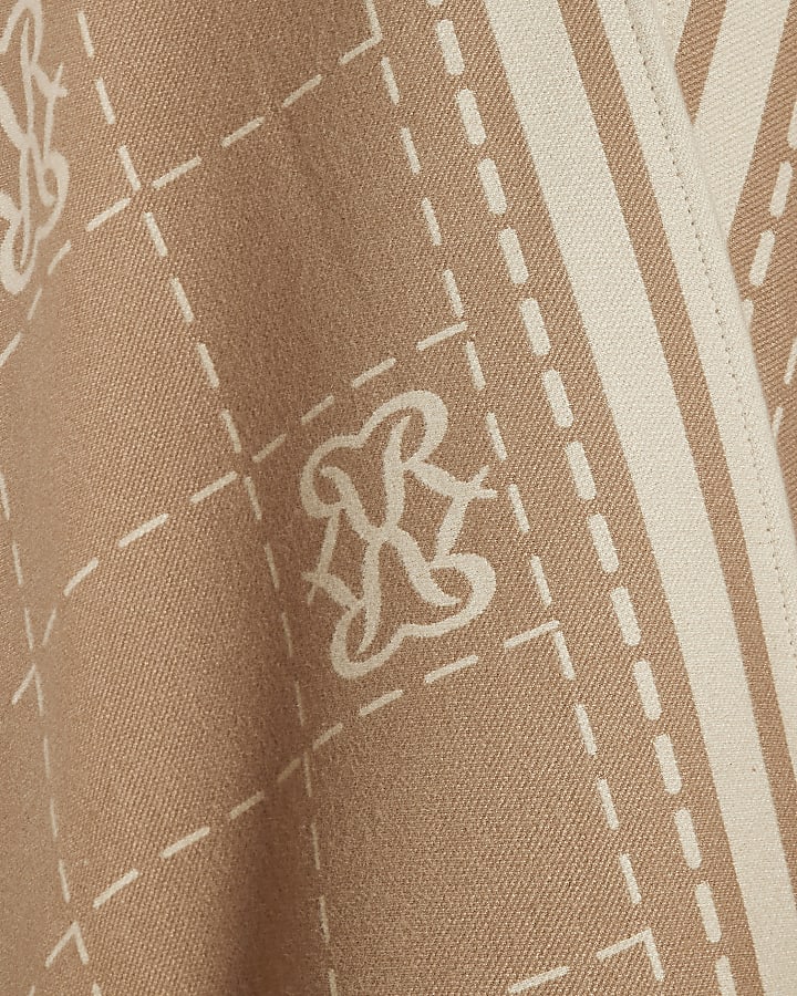 Beige Monogram Reversible Pashmina Wrap Scarf