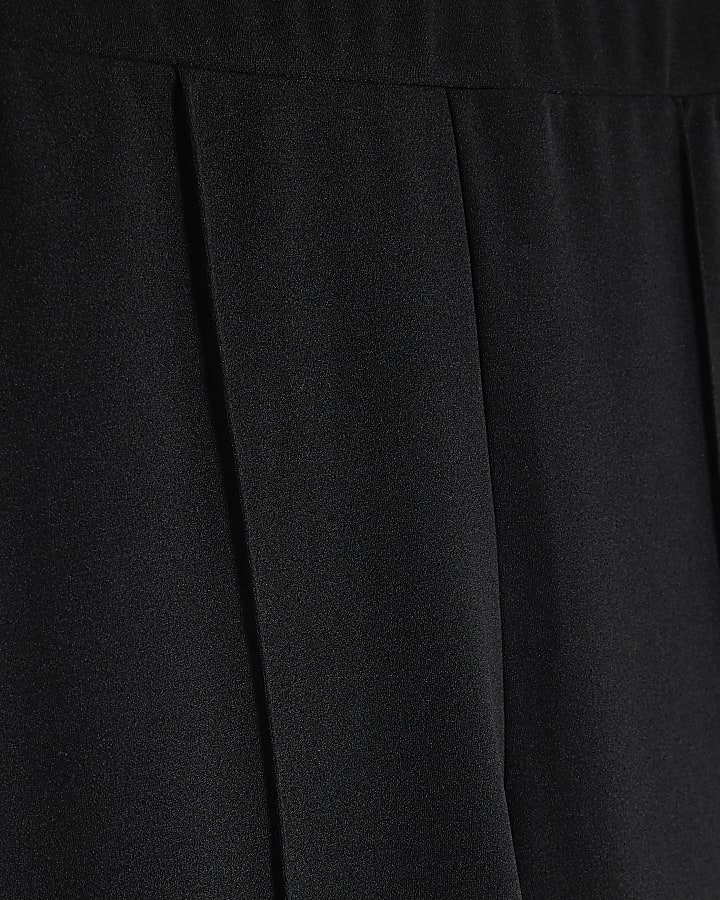 Black Pintuck Wide Leg Trouser