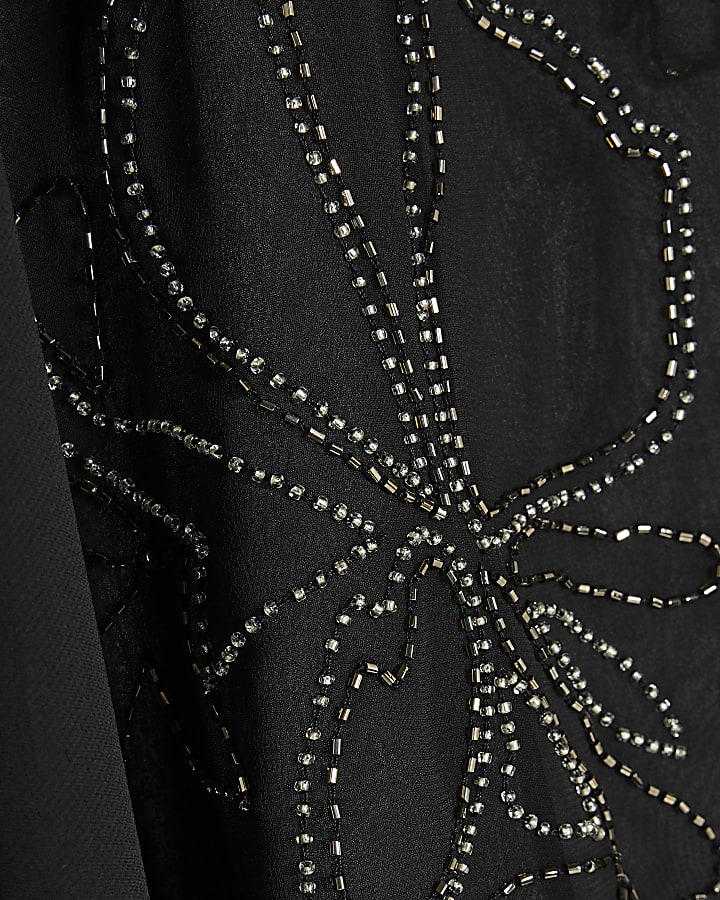 Black Beaded Tassel Cape