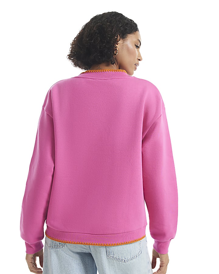 Pink Quirky Boutique Sweatshirt Cardigan