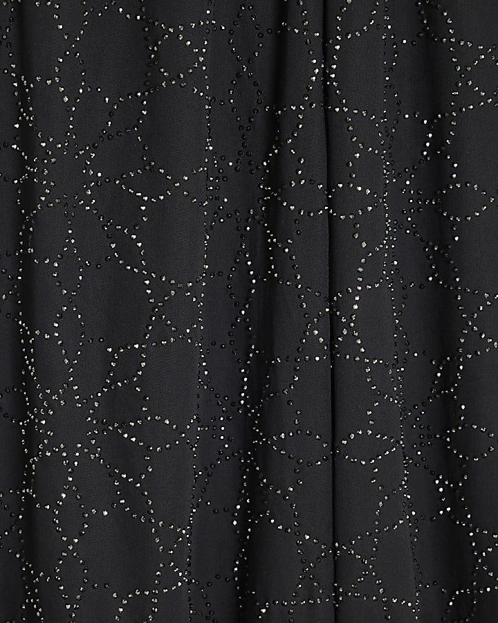 Black Hotfix Balloon Leg Trousers