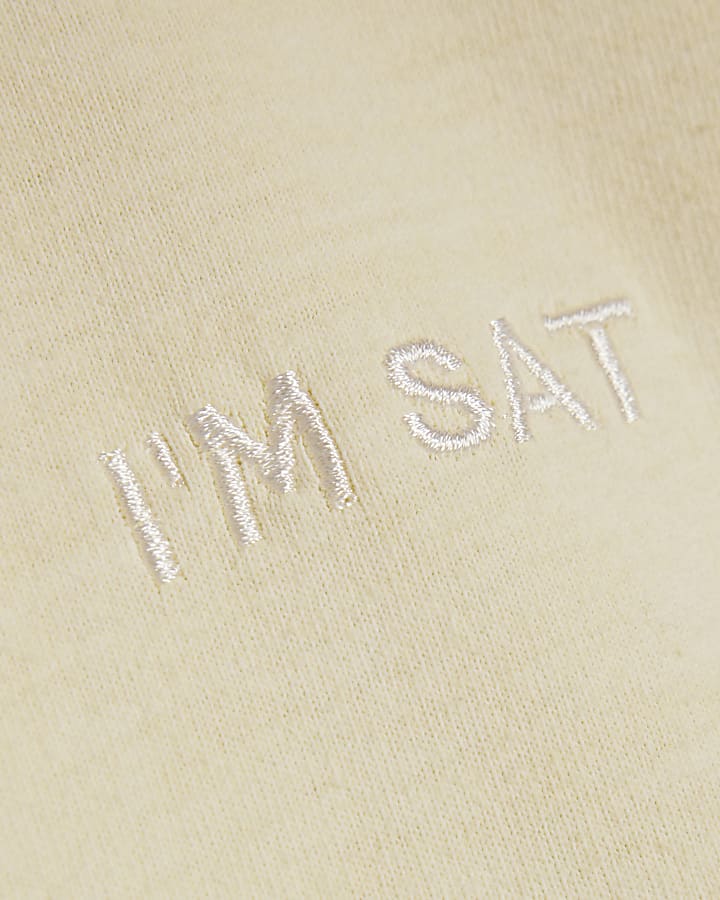 Yellow I'm Sat Embroidered T-Shirt