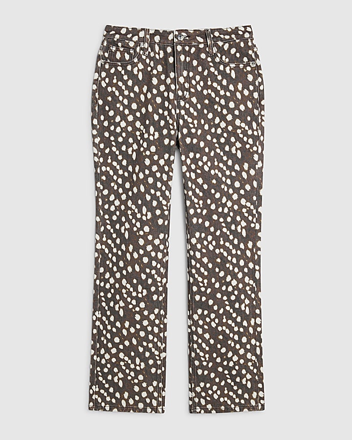 Brown Mid Rise 90s Slim Straight Jeans