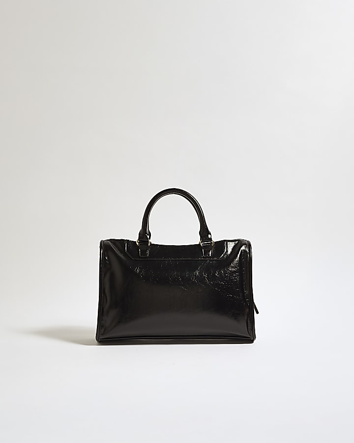 Black Zip Panel Tote Bag