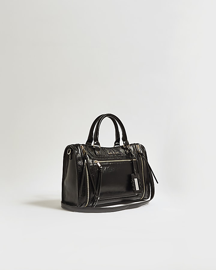 Black Zip Panel Tote Bag