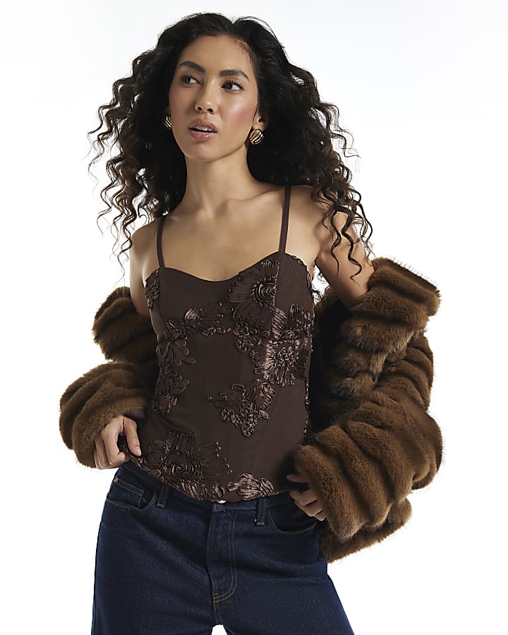 Brown Cornelli Corset Top