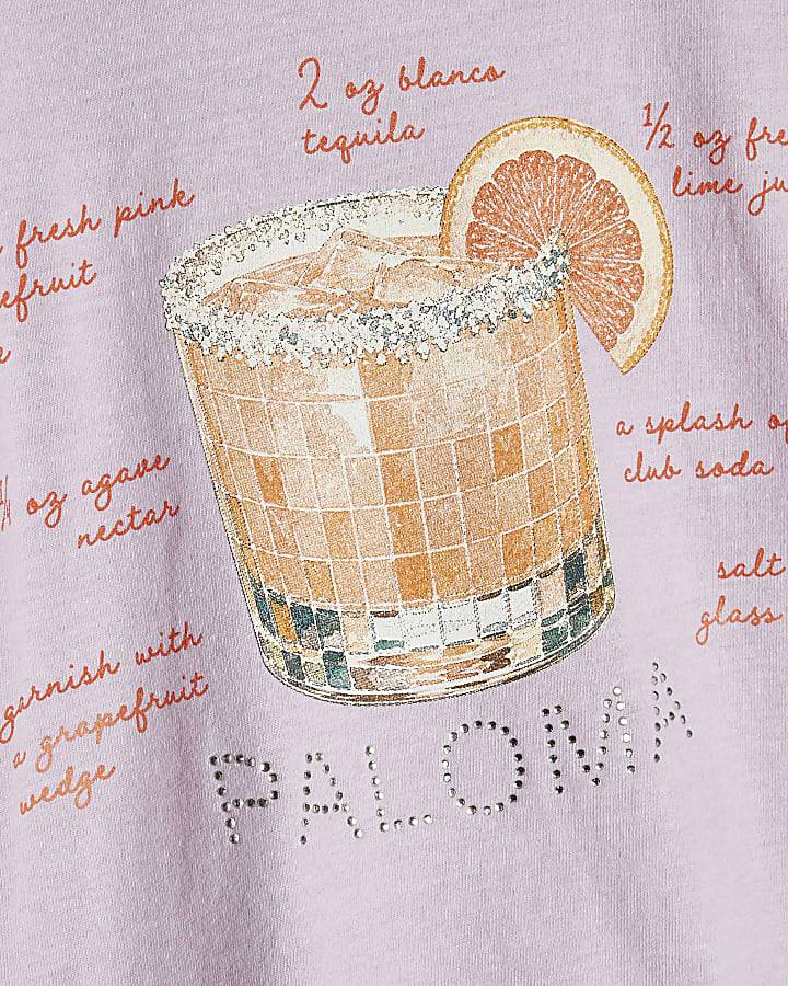 Purple Cotton Paloma Hotfix T-Shirt