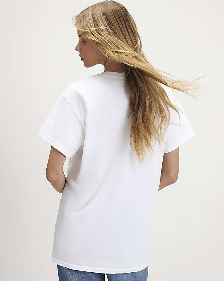 White Short Sleeve Metallic Foil T-Shirt
