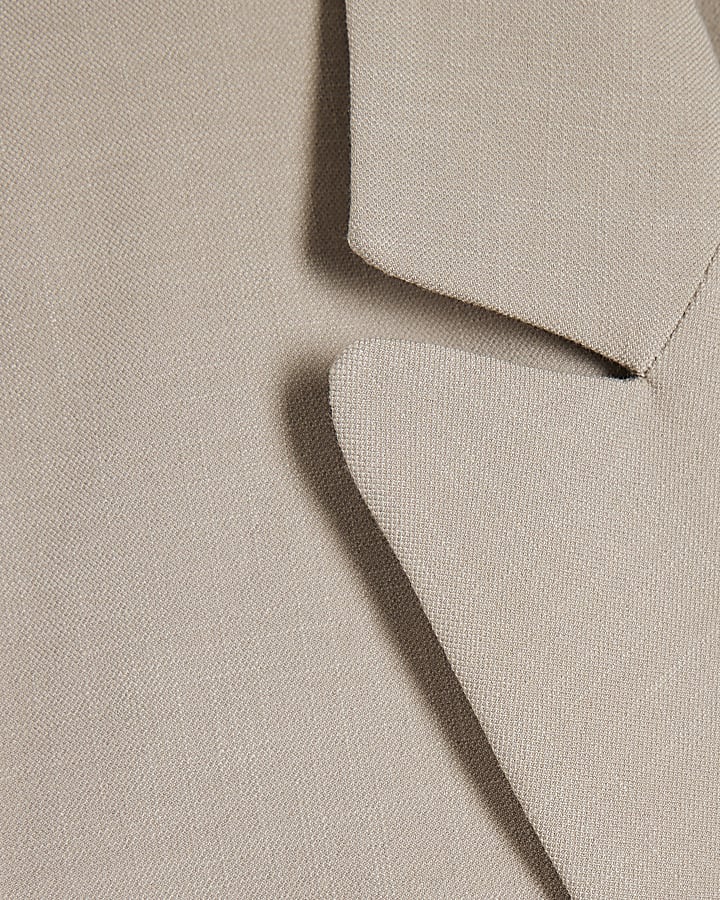 Beige Tailored Cropped Blazer
