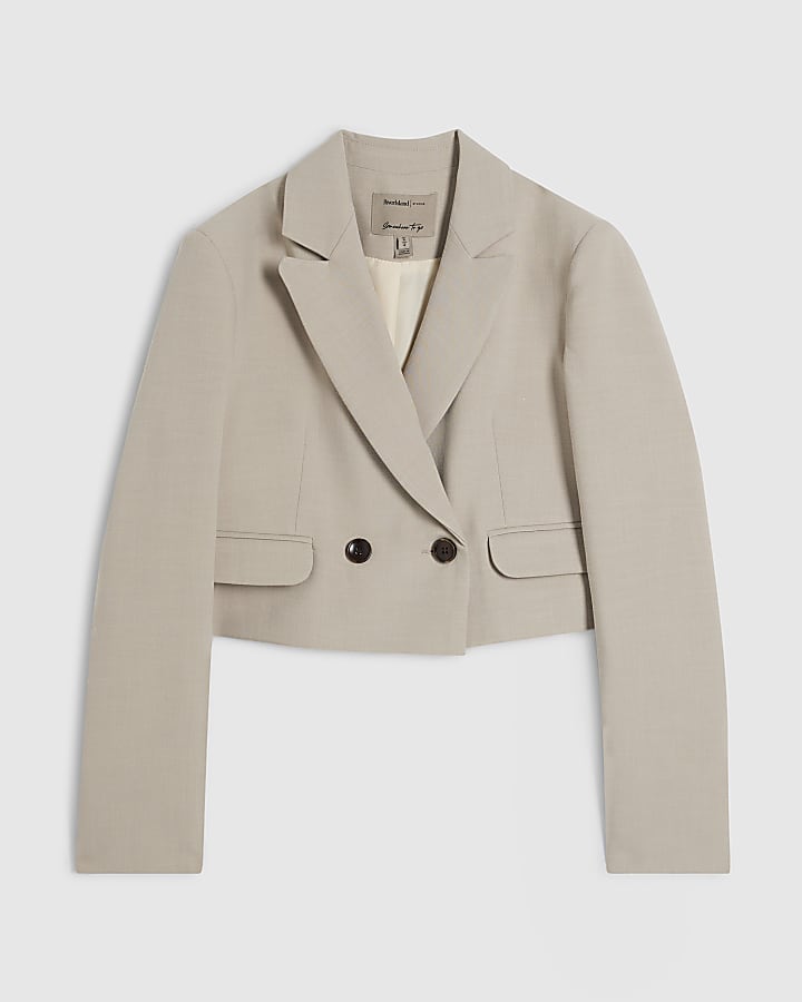 Petite Beige Crop Jacket