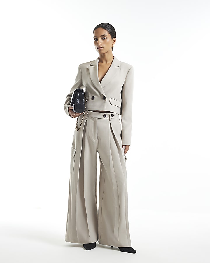 Petite Beige Pocket Trousers