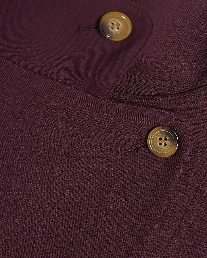 Petite Purple Funnel Neck Cocoon Jacket