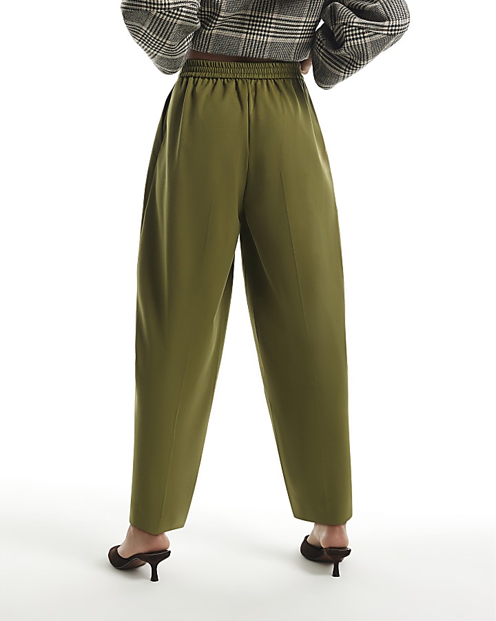 Green Barrel Leg Trousers