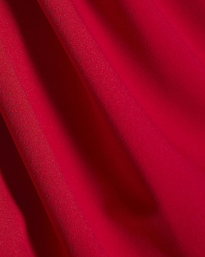 Red Drape Peplum Top