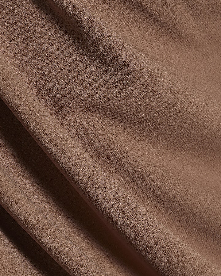 Brown Drape Peplum Top