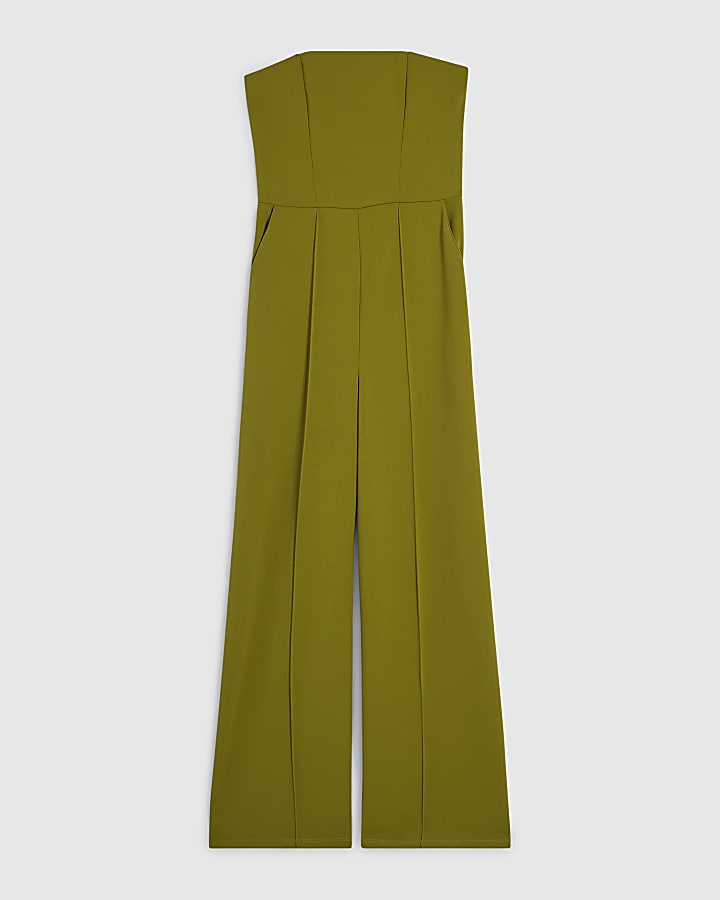 Green Bandeau Wide Leg Jumpsuit