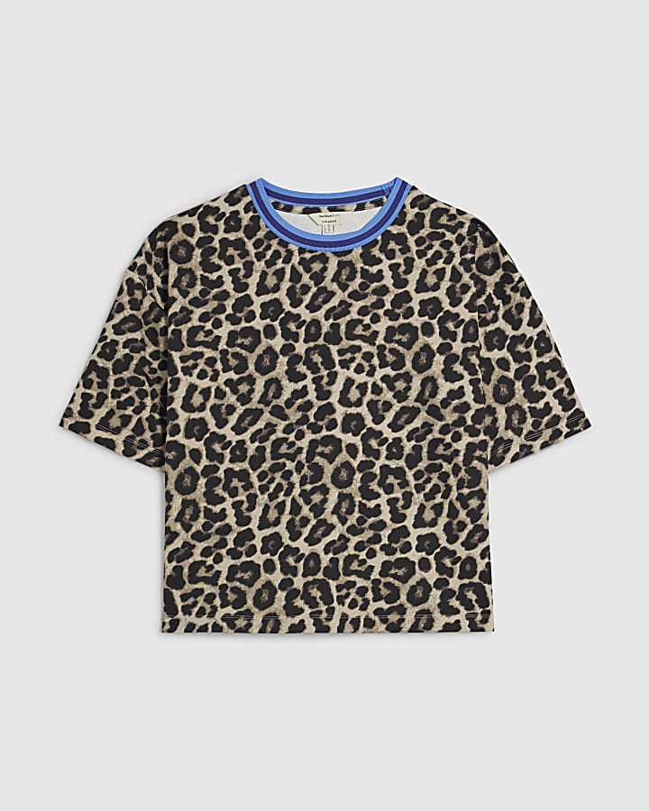 Brown Premium Leopard Print T-shirt
