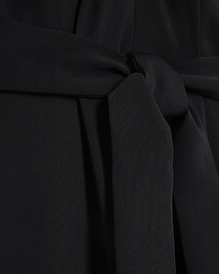 Black Halter Neck Belted Jumpsuit