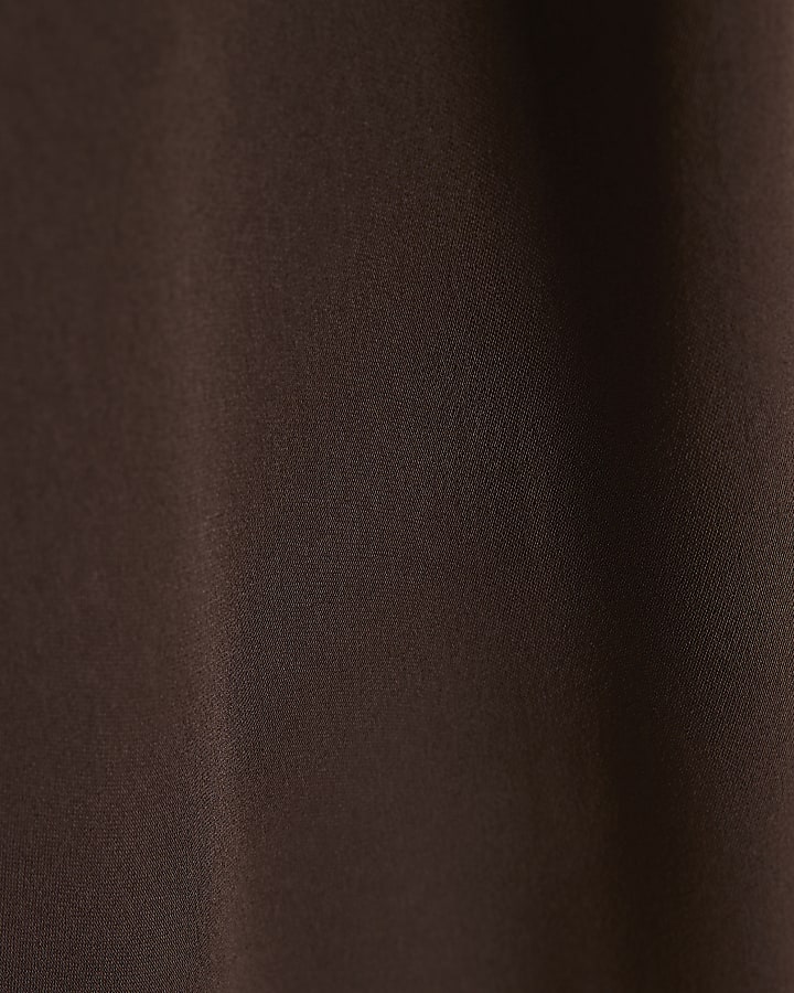 Brown Halter Neck Belted Jumpsuit
