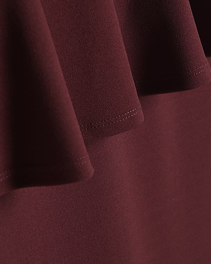 Red Peplum Midi Dress