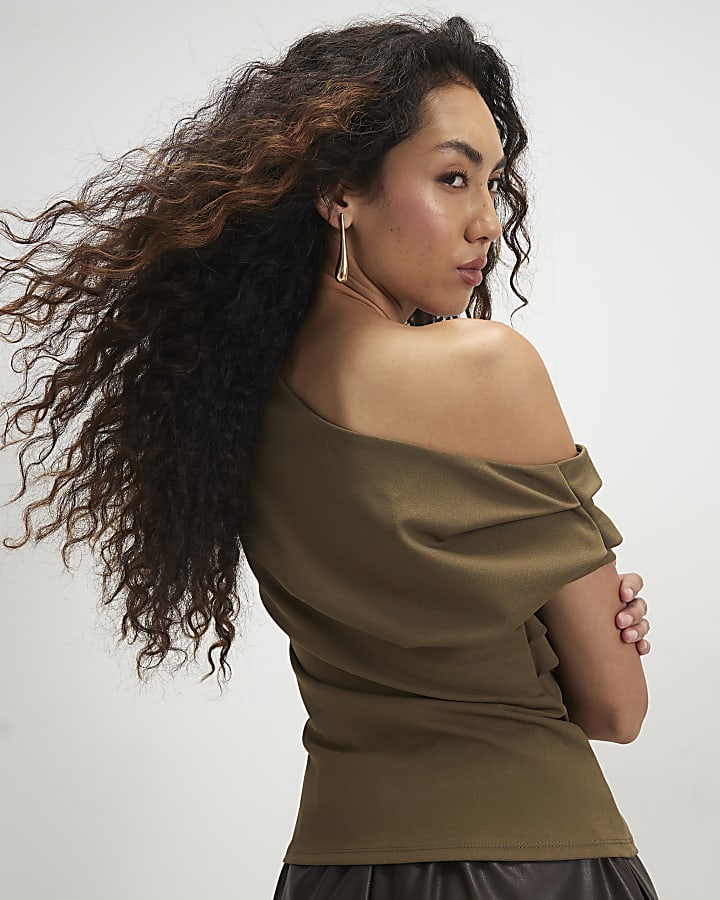Khaki Drape Top