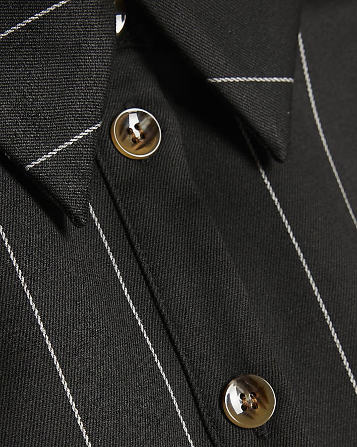 Black Stripe Fitted Tailored Shirt
