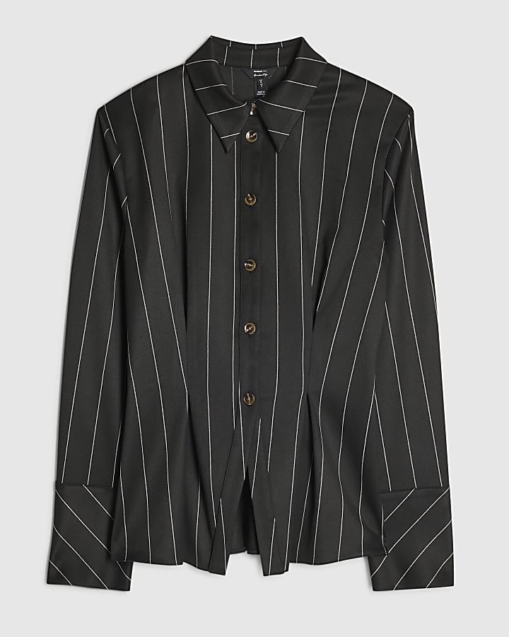Black Stripe Fitted Tailored Shirt