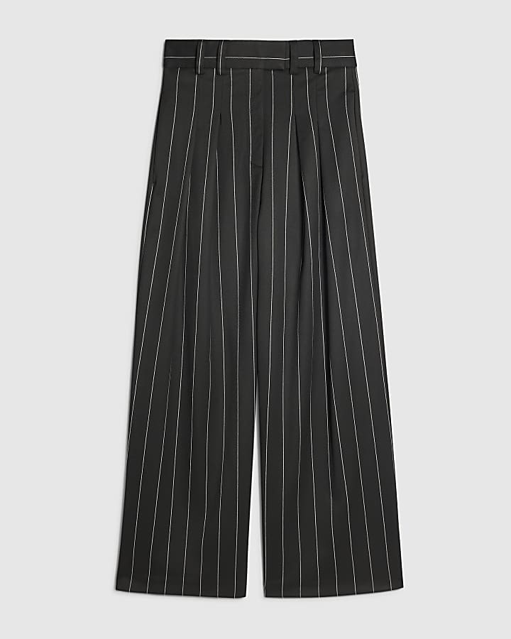 Black Stripe Wide Leg Trousers