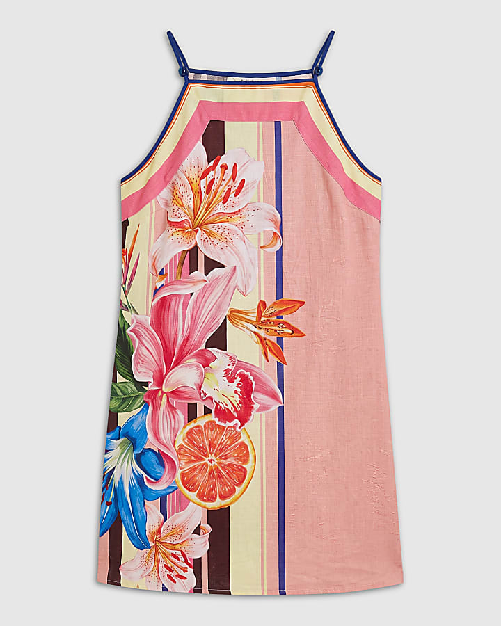 Pink Floral Mini Dress