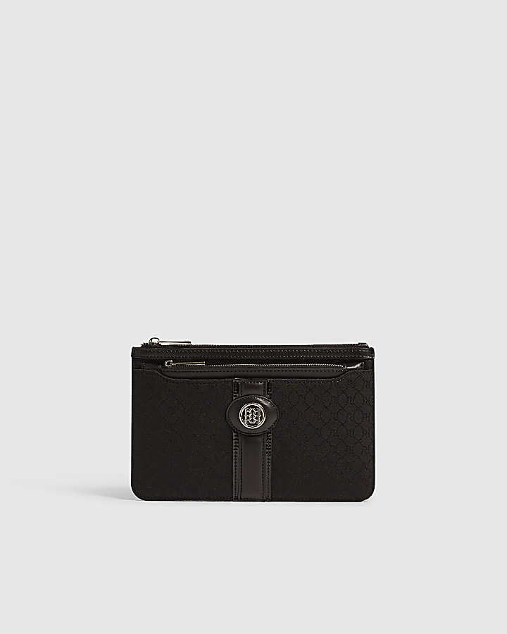 Black Monogram Travel Wallet
