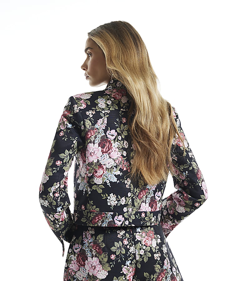 Black Floral Ottoman Drummer Jacket