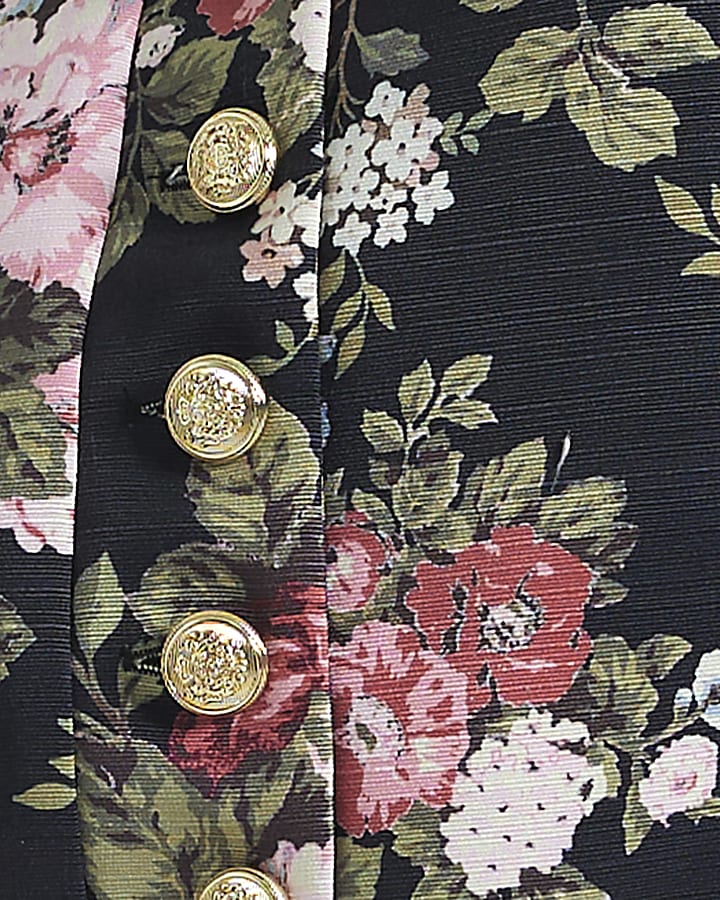 Black Floral Ottoman Drummer Jacket