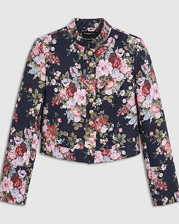 Black Floral Ottoman Drummer Jacket
