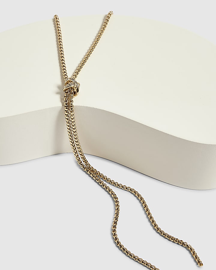 Gold Long Lariat Neckalce