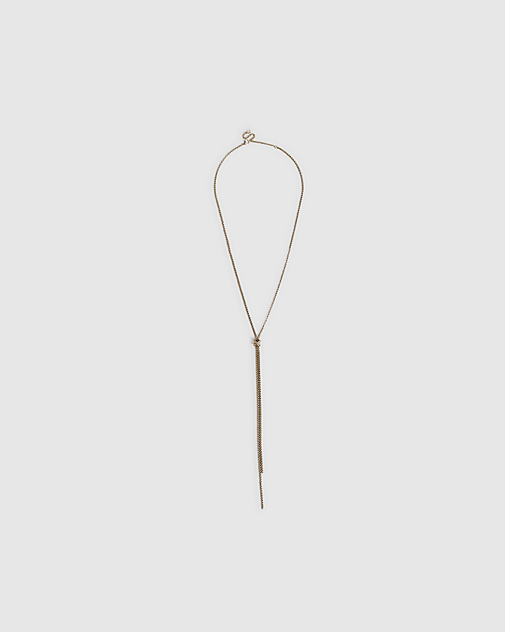 Gold Long Lariat Neckalce