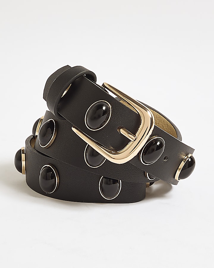 Black Oval Stud Belt