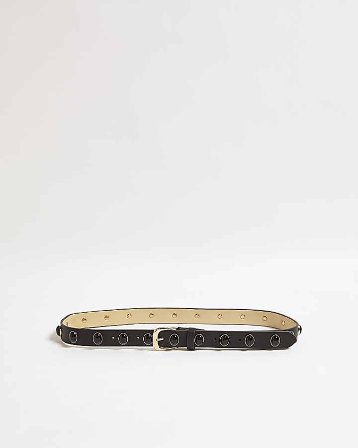 Black Oval Stud Belt