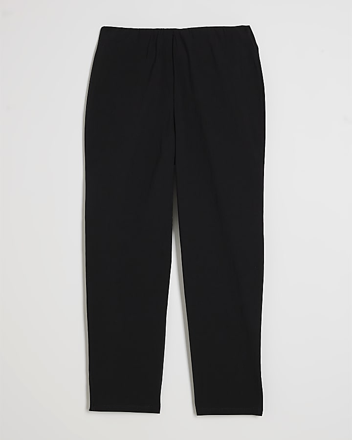 Black Long Stretch Capri Trousers