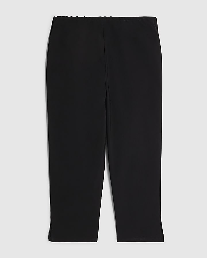 Black Regular Stretch Capri Trousers