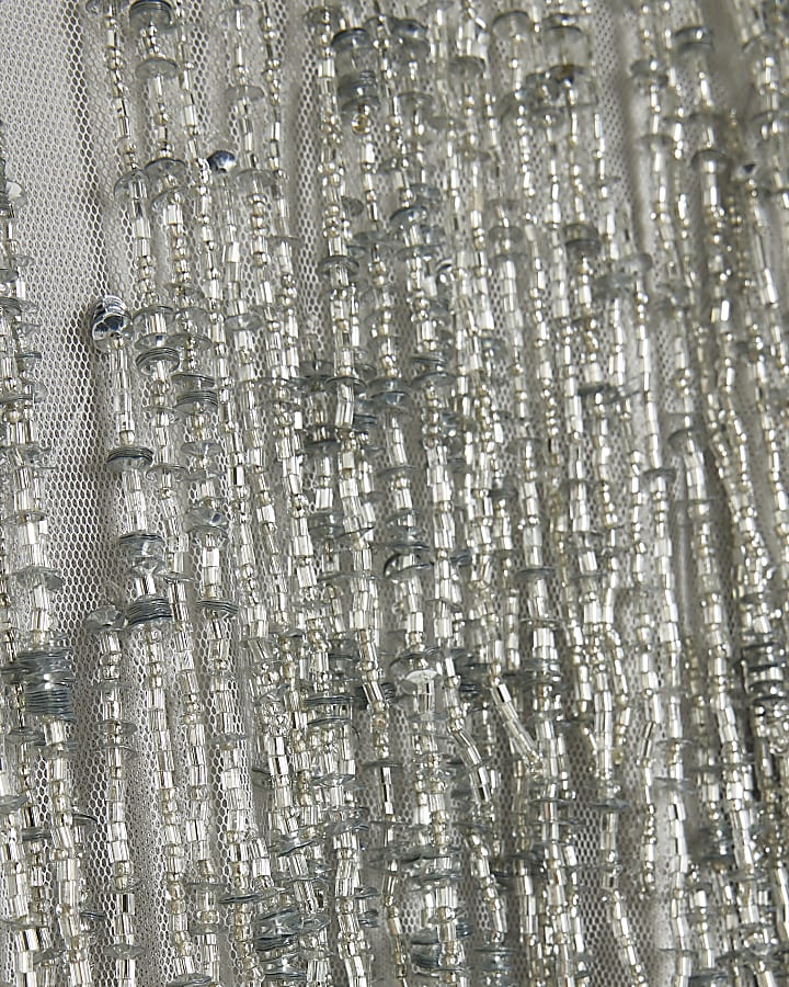 Silver Premium Tassel Beaded Jacket