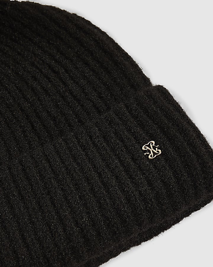 Black Pom Beanie