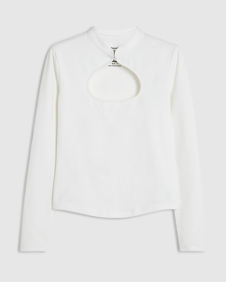 Cream Keyhole Cut Out Top
