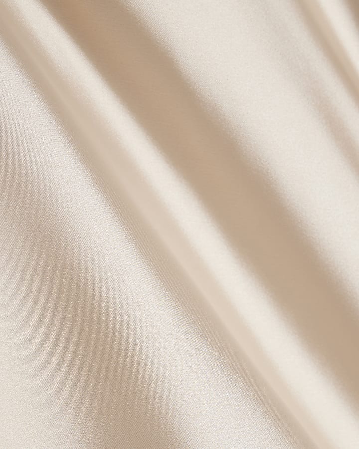 Cream Satin Shoulder Pad Top