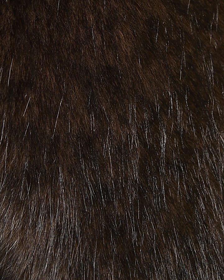 Brown Faux Fur Long Collar