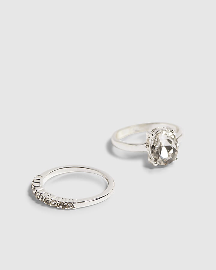 Silver Oval Ring 2 Pack