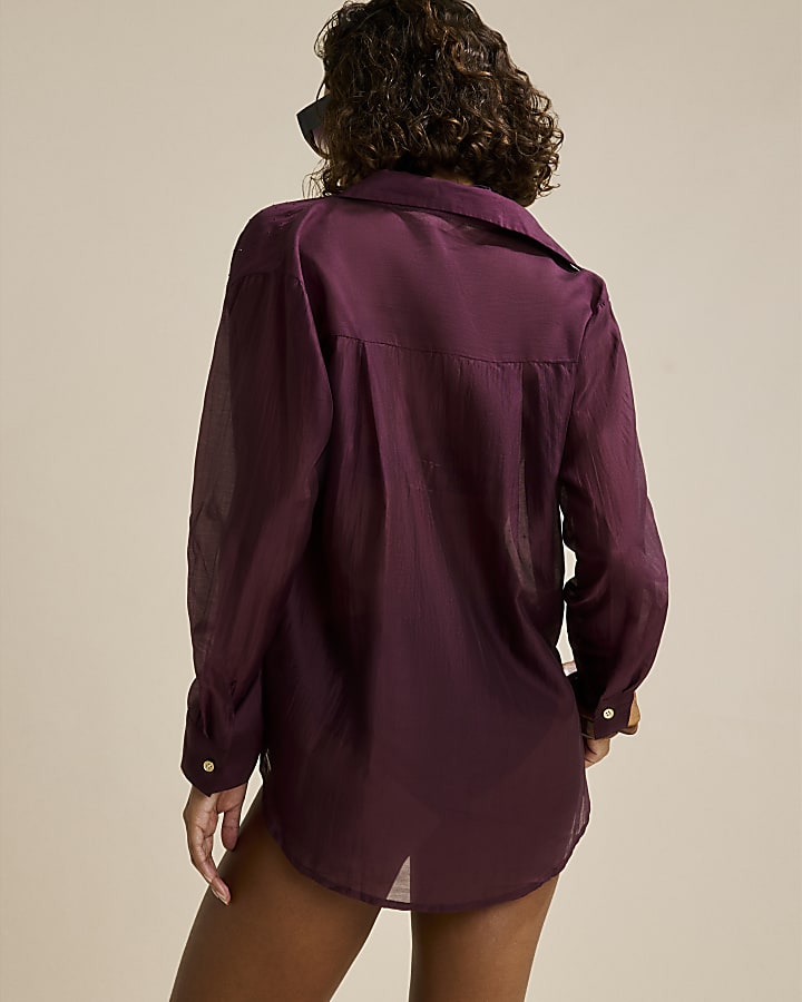 Purple Hot Fix Beach Shirt